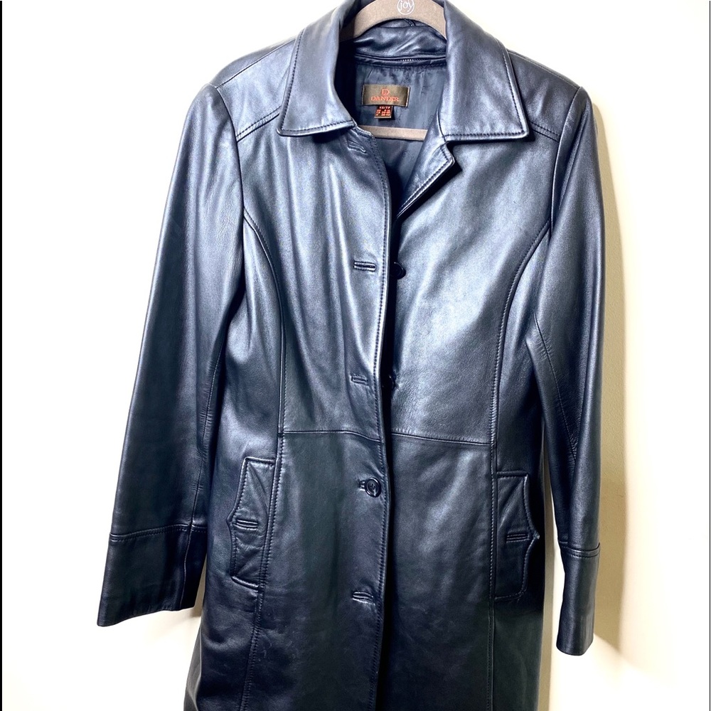 Black leather jacket, thermal thin lining